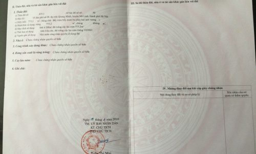 Bán lô đất 773m2 chính chủ sổ đỏ tại tổ dân phố 9, thị trấn Quang Minh, Mê Linh, Hà Nội